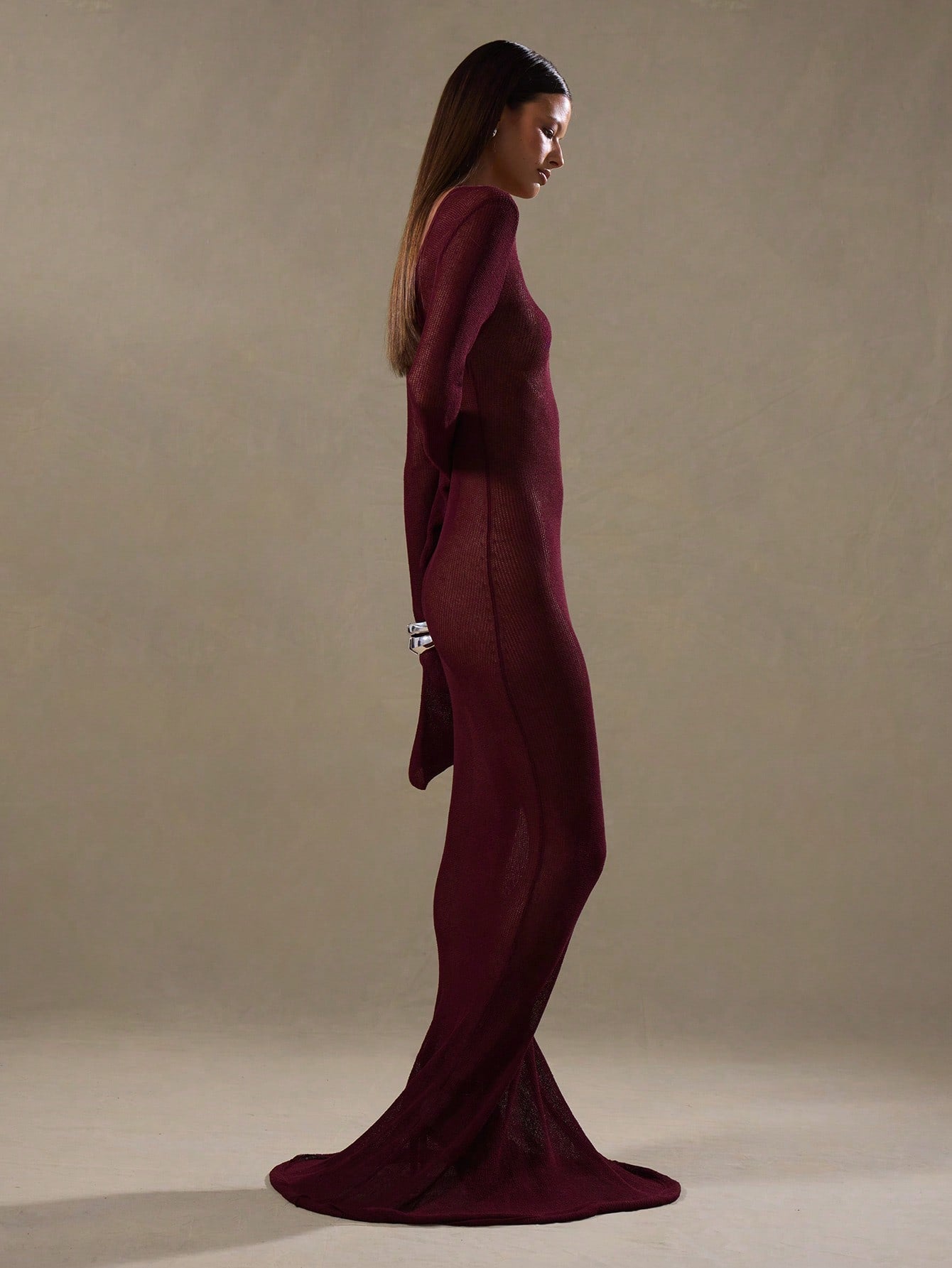 MUSERA Sheer Knit Long Sleeve Maxi Dress Winter Clothes Thanksgiving Christmas
