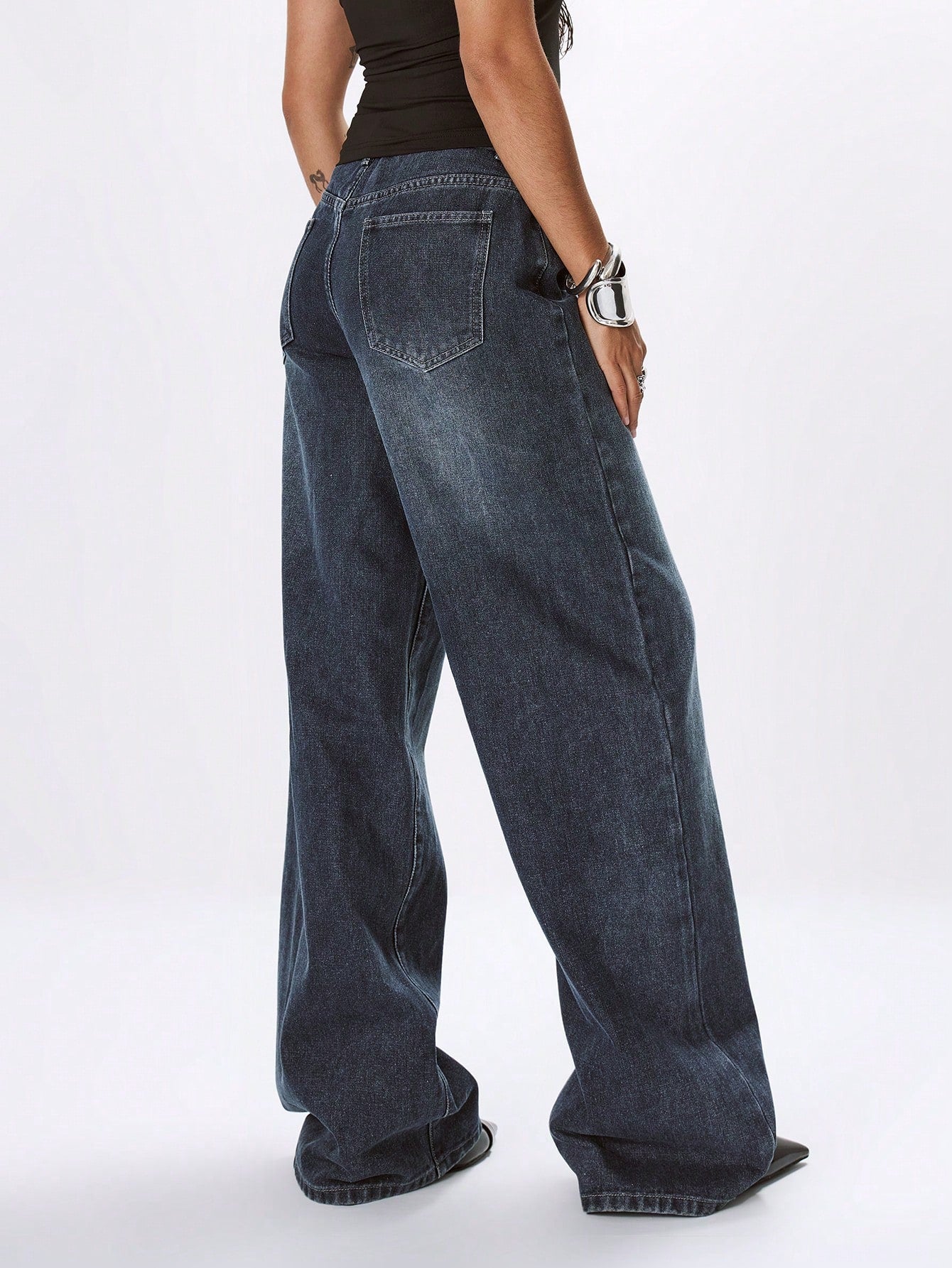 MUSERA Oversized Wide Leg Denim Jeans Winter Clothes